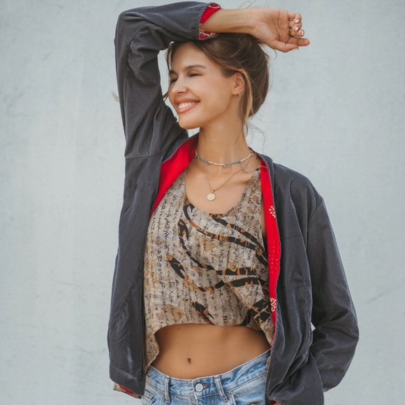 Sun child Velvet & Silk REVERSIBLE Jacket!  One of a kind!!!! Perfect Condition! - Picture 9 of 13